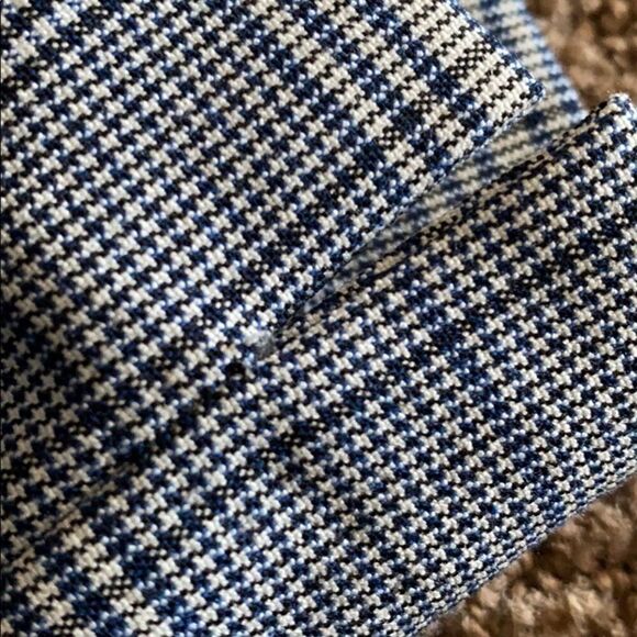 Zara Basic White, Blue & Black Plaid Dress Pants Elastic Waist Size M - Picture 8 of 8